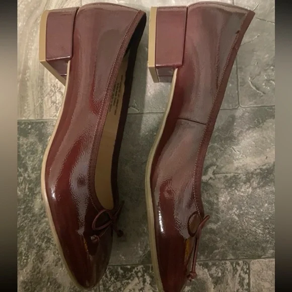 NWT! The Time & Tru Burgundy Ballet Block Heel with Bow Size 9. No Box. - Picture 14 of 14